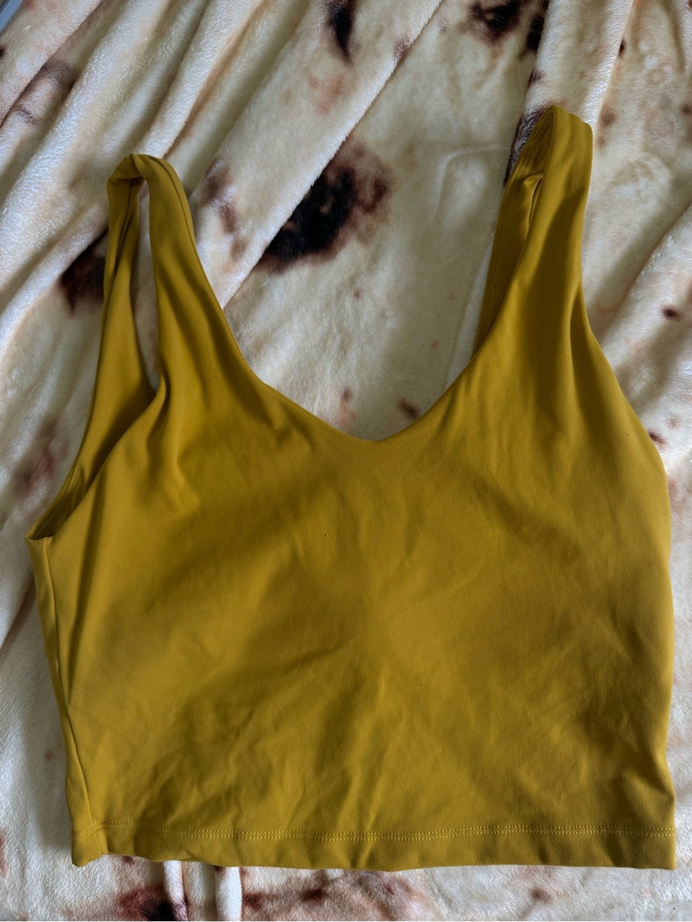 Scoop Sports Bra Crop Tank - Mustard Yellow